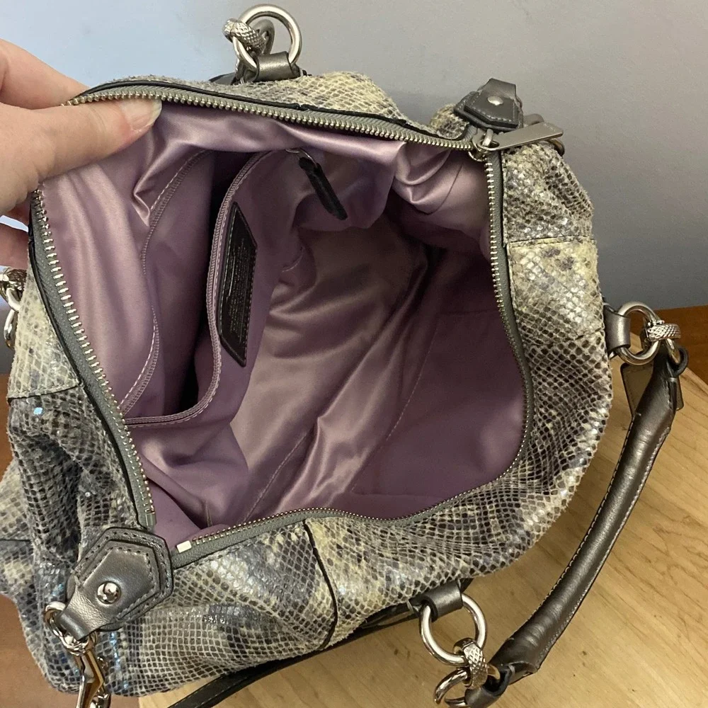 Coach Campbell Exotic Embossed Snakeskin Leather Large Satchel Shoulder F26041